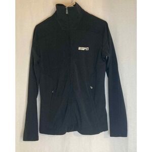 Adidas ESPN  Womens Full Zip Jacket ClimaLite Black Athletic Activewear Medium